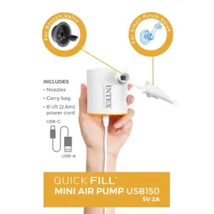 Intex Twin Air Mattress with USB Pump - Quick Inflating & Durable