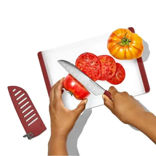OXO 5.5 Inch Santoku Knife with Protective Sheath - Sharp Kitchen Blade - Image 3