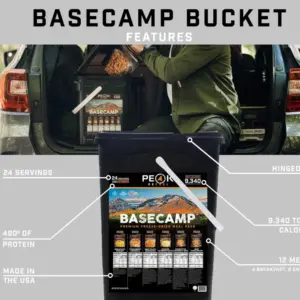 Peak Refuel Basecamp 3.0 Emergency Food Storage Bucket