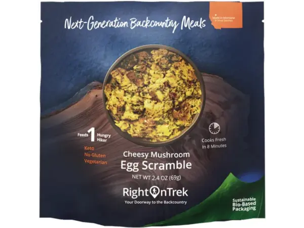 Cheesy Mushroom Egg Scramble Camping Breakfast Single Serve Meal - Image 3