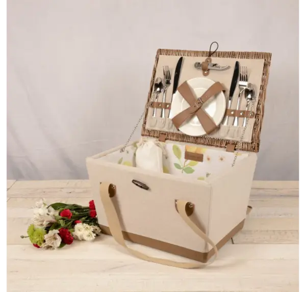 Picnic Time Sequoia Wicker Picnic Basket Set - Image 2