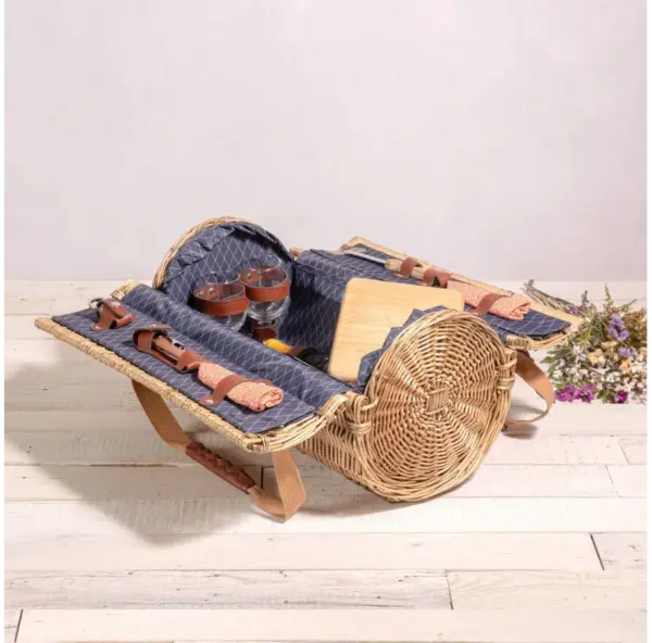Kansas Handwoven Wood Picnic Basket - Picnic Time - Image 3