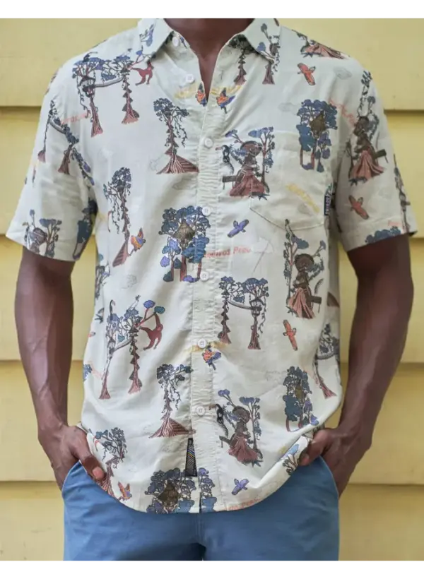 Bajallama Treehouse 7-Seas Button-Up Shirt for Men