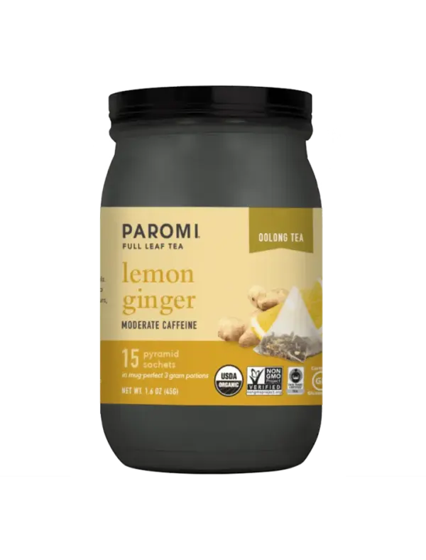 Organic Lemon Ginger Oolong Tea - Full Leaf Pyramid Bags