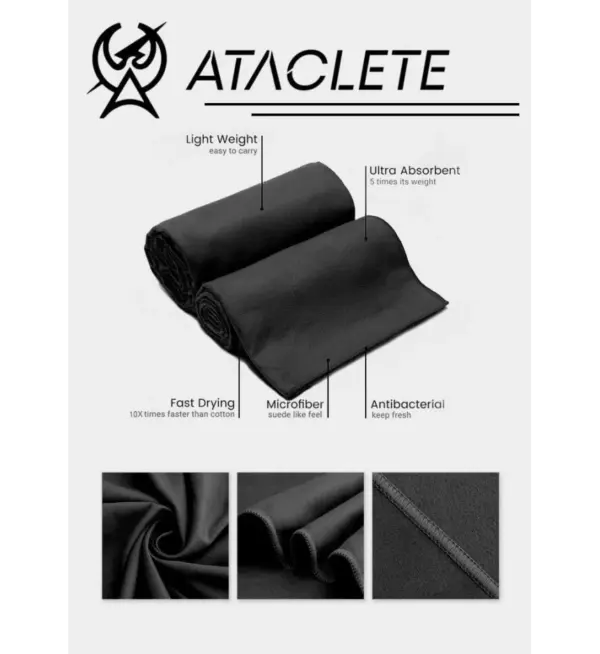 ATACLETE Tac-Dri Fiber Body Towel - Quick Dry, Full Size - Image 3