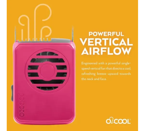 Rechargeable Necklace Fan - O2COOL Hands-Free Personal Cooler