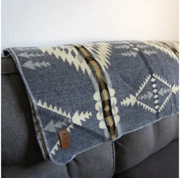 Black Chakana Alpaca Wool Blanket - Soft Andean Throw by Alpaca Threadz - Image 3