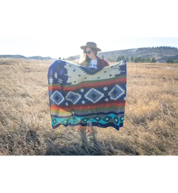 Andean Alpaca Wool Blanket - Galapagos Design by Alpaca Threadz