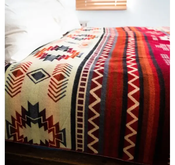 Alpaca Wool Blanket Soft Andean Throw - Wildfire by Alpaca Threadz - Image 3