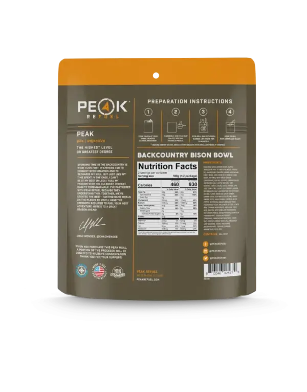 Backpacking Bison Meal Dehydrated Backcountry Food - Image 3