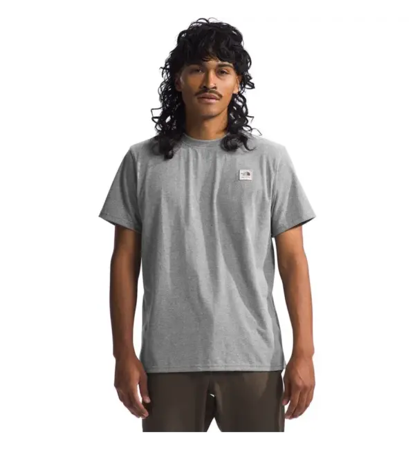 The North Face Men's Heritage Short Sleeve Tee - Heathered Patch Design - Image 2