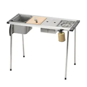 Snow Peak All-in-One Camping Grill Table and Camp Kitchen Set