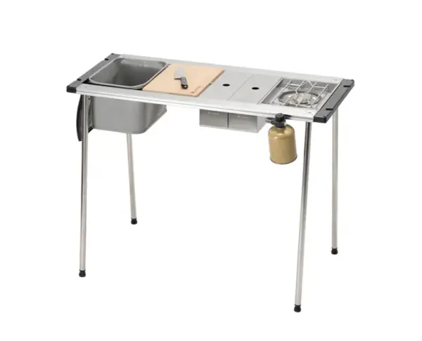 Snow Peak All-in-One Camping Grill Table and Camp Kitchen Set
