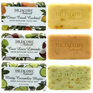 Dr. Jacobs Naturals Exfoliating Bar Soap Set for Smooth Skin