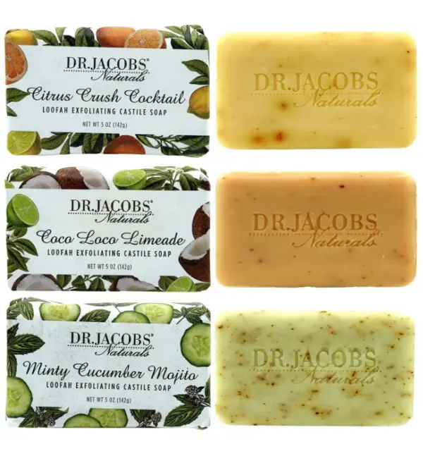 Dr. Jacobs Naturals Exfoliating Bar Soap Set for Smooth Skin