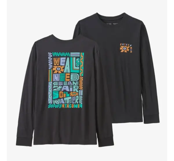 Patagonia Kids Organic Cotton Long Sleeve Graphic Tee - Image 2