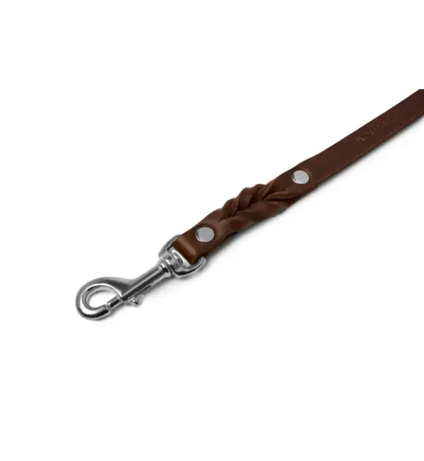 Adjustable Leather Dog Leash - Butter Soft Grey - Molly And Stitch