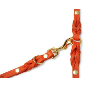 Adjustable Soft Butter Leather Dog Leash in Mango Tan - Molly & Stitch