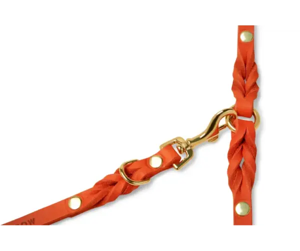Adjustable Soft Butter Leather Dog Leash in Mango Tan - Molly & Stitch