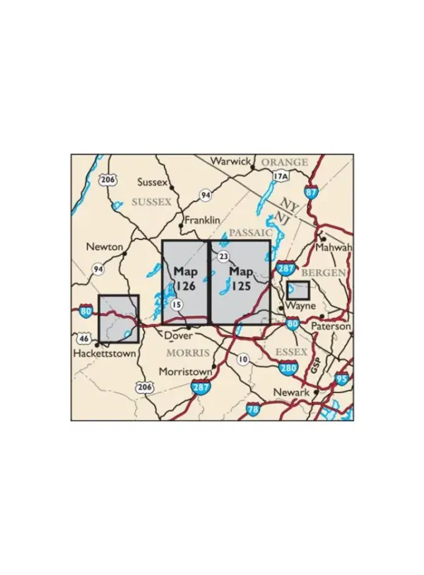 Morris County NJ Highlands Trails Hiking Map Guide - Image 2