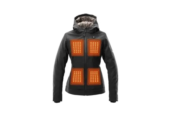 Kelvin Coats Womens Heated Jacket - Black Winter Warmth with Battery Heat