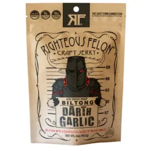 Righteous Felon Garlic Beef Biltong Jerky Snack - 2oz Pack