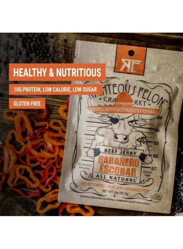Righteous Felon Spicy Habanero Beef Jerky - Image 2