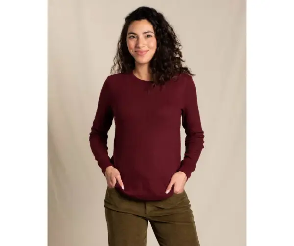 Toad&Co Womens Long Sleeve Crewneck Sweater - Foothill Pointelle Knit Top