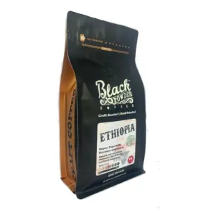 Ethiopian Limmu Natural Medium Light Roast Coffee - Black Powder