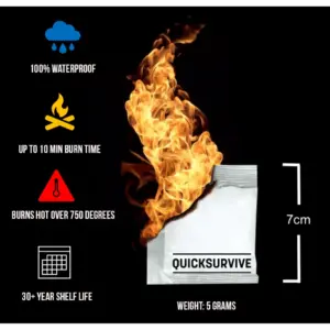 QuickSurvive Fire Starter Kit - 600 Waterproof Fire Starters for Survival & Camping