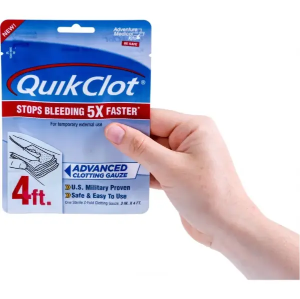 QuikClot Hemostatic Gauze 3" x 4" for Fast Bleeding Control