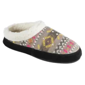 Acorn Women's Fairisle Hooded Back Plush Scuff Slippers