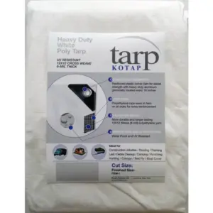 Kotap Heavy Duty White Tarp 12x12 ft Reinforced Weave