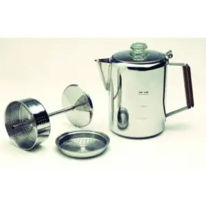 Stainless Steel Coffee Percolator by Texsport for Camping & Home Use