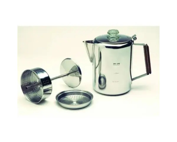 Stainless Steel Coffee Percolator by Texsport for Camping & Home Use