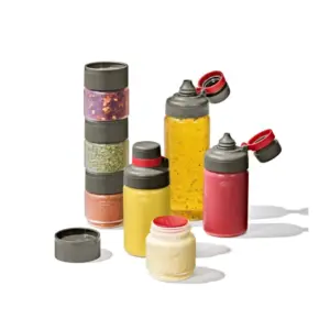 OXO 7-Piece Spice Shaker & Squeeze Bottle Set for Outdoor Cooking