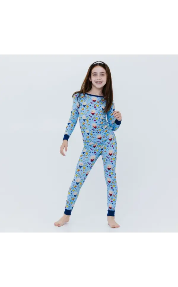 Bam & Stitch Math Print Long Sleeve Pajamas for Women & Men - Image 3