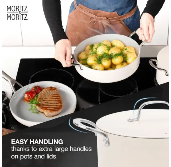Moritz & Moritz 7-Piece Cast Aluminum Cookware Set with Lids