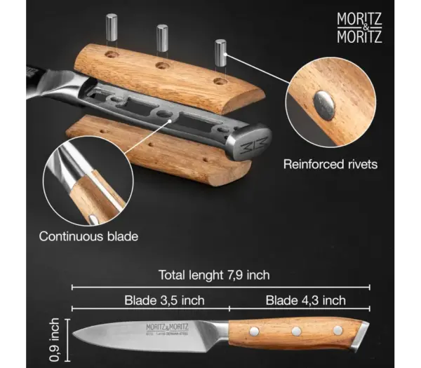Vegetable Knife German Steel 3.5 Inch - Moritz Precision