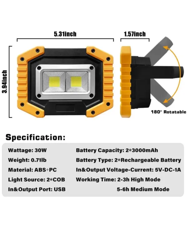 NightBuddy Portable Rechargeable LED Flood Light - Image 4
