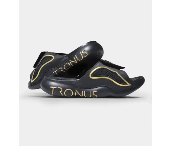 Tronus Men's Blackout Luxe Sports Recovery Slides