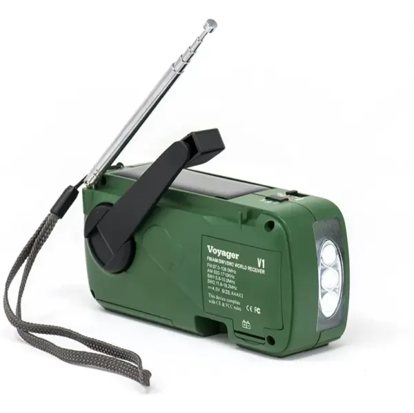Kaito Voyager Emergency Radio: Solar/Hand Crank AM/FM/SW with Phone Charger & Flashlight - Image 3