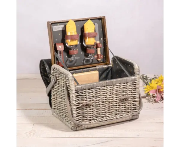 Picnic Time Kabrio Wine & Cheese Basket for Outdoor Dining - Image 3