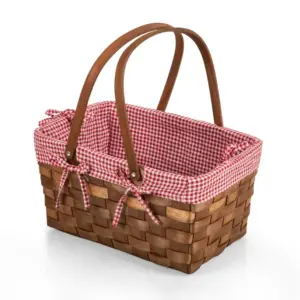 Kansas Handwoven Wood Picnic Basket - Picnic Time