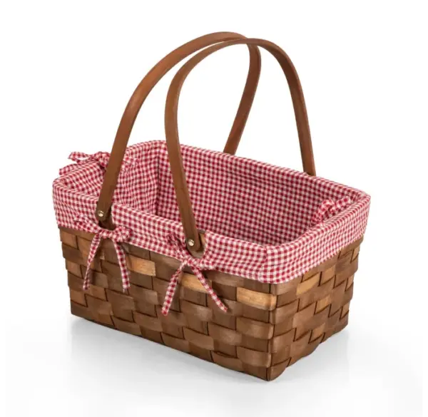 Kansas Handwoven Wood Picnic Basket - Picnic Time