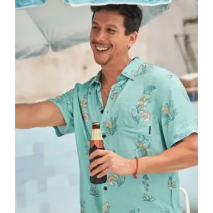 Bajallama Men's Floral Button Down Shirt - Nighthawk Pattern