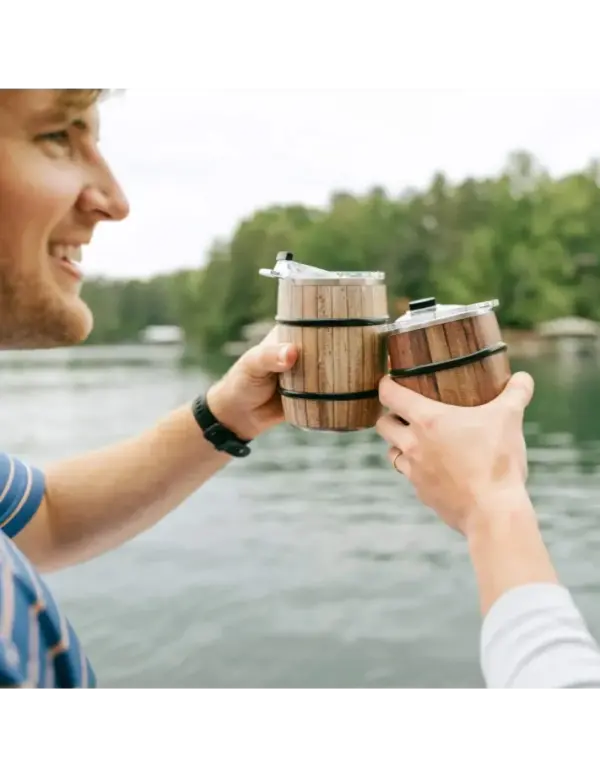 ORCA 24oz Double Barrel Tumbler with Oak Wood Grain Finish - Image 3