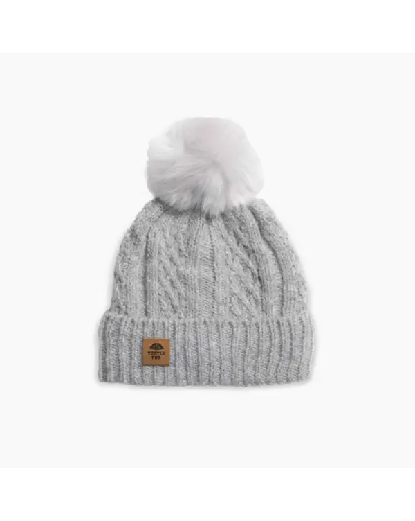 Turtle Fur Recycled Beanie with Pom Pom - Lindsey Winter Hat - Image 3