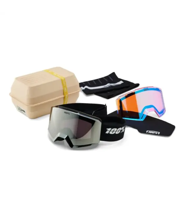 NORG HiPER Snow Goggles Black Silver Frame Mirror Silver Lens
