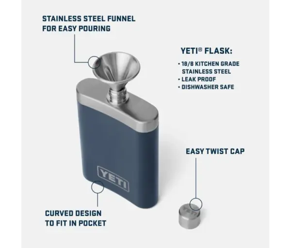 Yeti Rambler 7oz Stainless Steel Flask Single Wall Insulated - Image 4